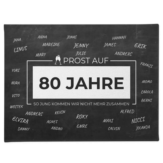 Geschenk Leinwand personalisiert Prost Auf 80 Geburtstag mit Namen 1