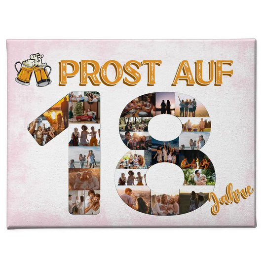 Leinwand Geschenk zum Prost Auf 18 Geburtstag Für Männer Bier 1