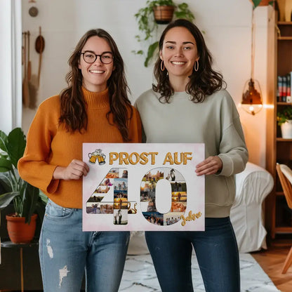 Leinwand personalisiert Prost Auf 40 Geburtstag Für Männer Bier