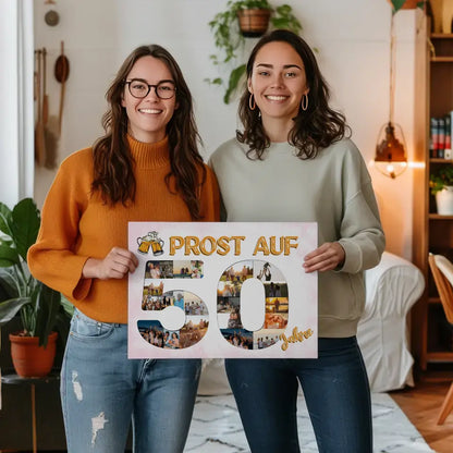 Personalisierte Leinwand Prost Auf 50 Geburtstag Für Männer Bier