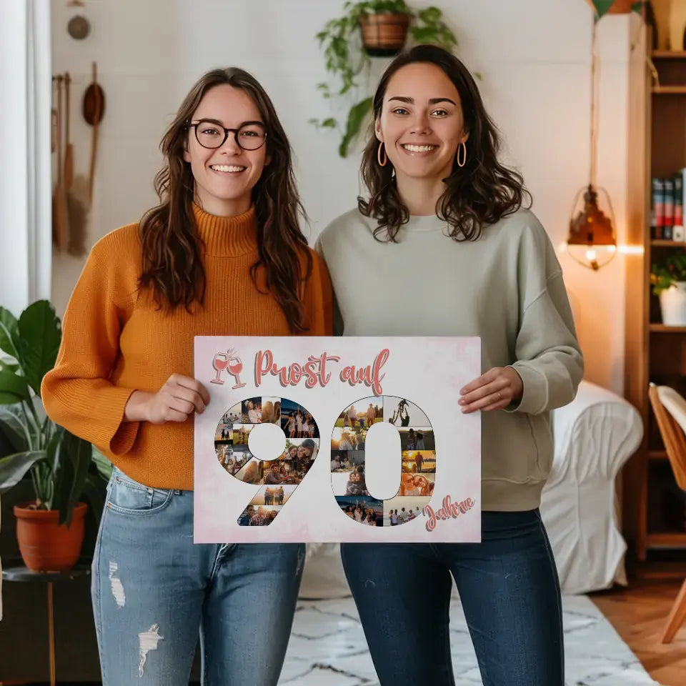 Leinwand Geschenk zum Prost Auf 90 Geburtstag Für Männer Bier