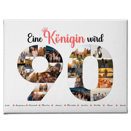 Leinwand Königin wird 90 Geburtstag mit Fotos Personalisiert 1
