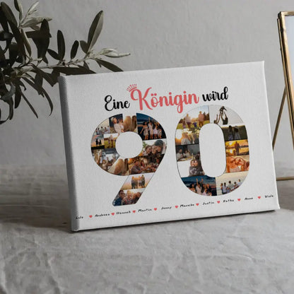 Leinwand Königin wird 90 Geburtstag mit Fotos Personalisiert