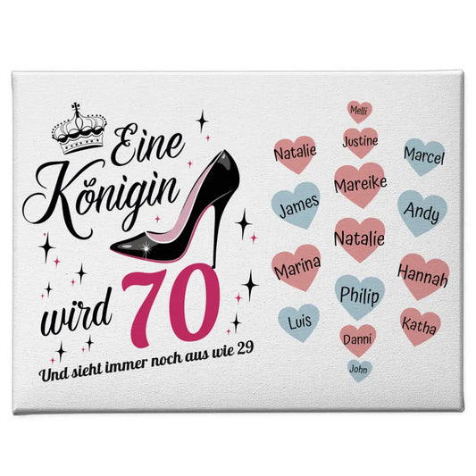Leinwand personalisiert Königin wird 70 Geburtstag mit 19 Namen 1