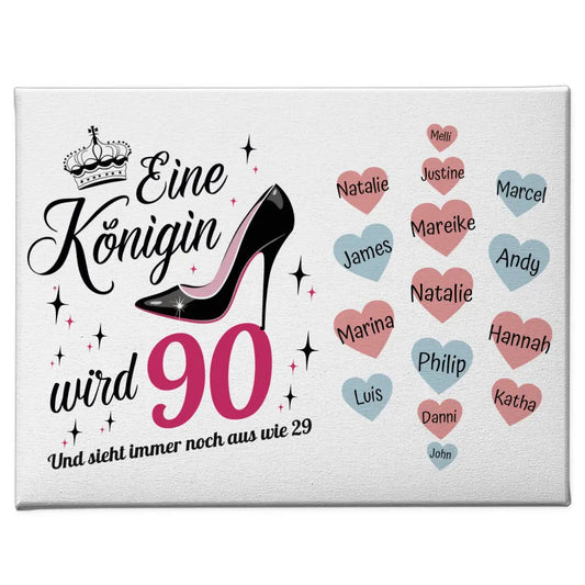 Geburtstags Leinwand personalisiert Königin wird 90 Geburtstag mit 19 Namen 1
