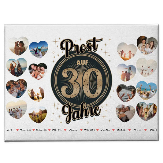 Geburtstags Leinwand personalisiert Prost auf 30 Geburtstag Vintage 1