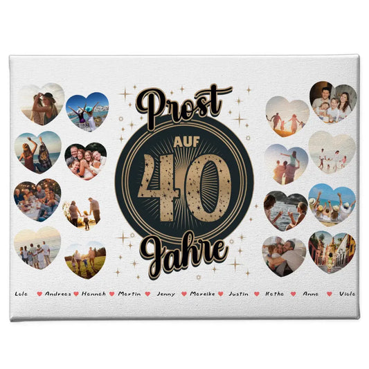 Individuelles Leinwand Prost auf 40 Geburtstag Vintage 1
