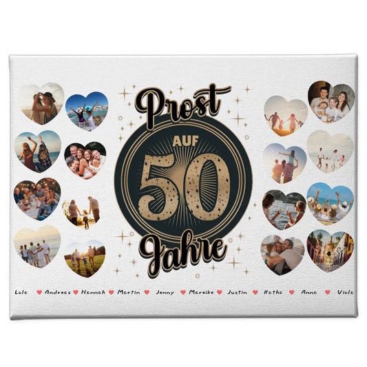 Leinwand Geschenk personalisiert Prost auf 50 Geburtstag Vintage 1