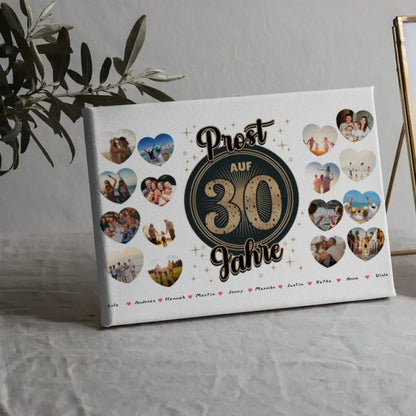 Geburtstags Leinwand personalisiert Prost auf 30 Geburtstag Vintage