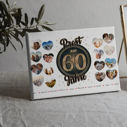 Leinwand Geschenk Prost auf 60 Geburtstag Vintage Personalisiert 5