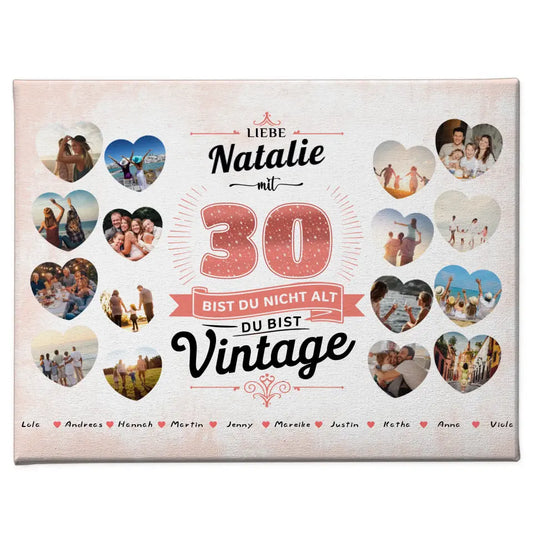 Leinwand personalisiert 30 Geburstag Du bist Vintage mit Name 1