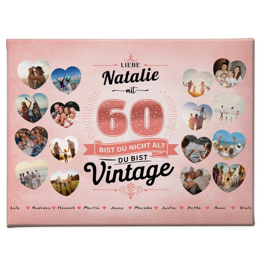 Eigenes Design Leinwand 60 Geburstag Du bist Vintage mit Name 1