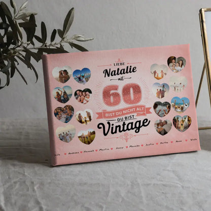 Eigenes Design Leinwand 60 Geburstag Du bist Vintage mit Name