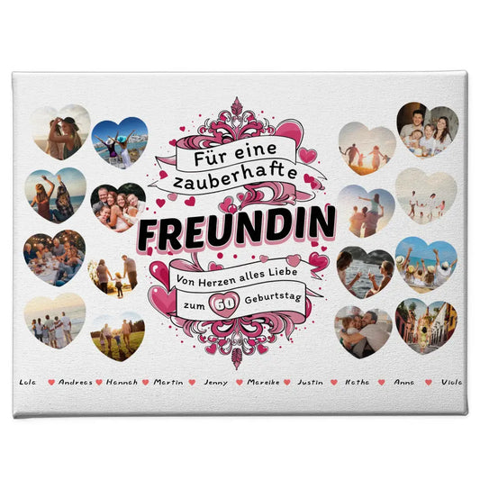 Leinwand als Geschenkidee Geburtstag Zauberhafte Freundin Alter änderbar 1