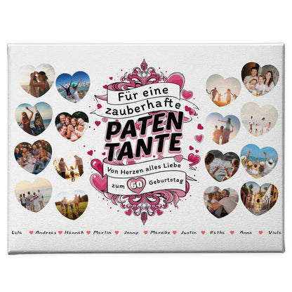 Leinwand Geburtstag Zauberhafte Patentante mit Alter Personalisiert 1