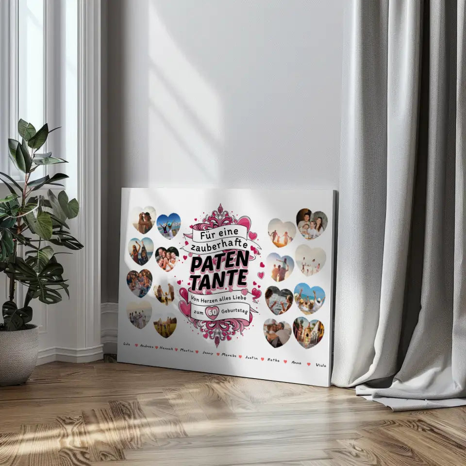 Leinwand Geburtstag Zauberhafte Patentante mit Alter Personalisiert 3