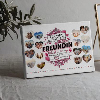 Leinwand als Geschenkidee Geburtstag Zauberhafte Freundin Alter änderbar