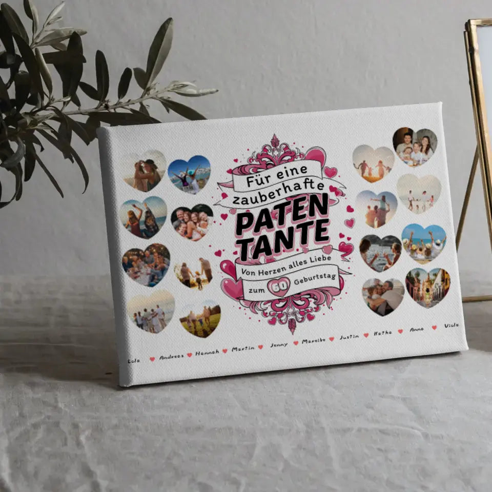 Leinwand Geburtstag Zauberhafte Patentante mit Alter Personalisiert 5