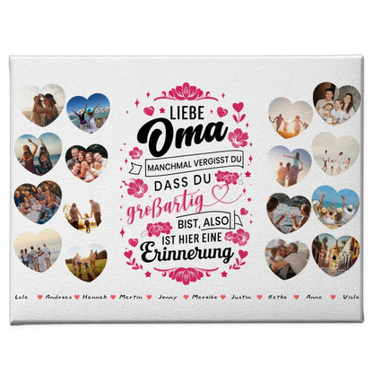 Geschenk Leinwand personalisiert Keine Sorge Oma Geburtstag zur Erinnerung