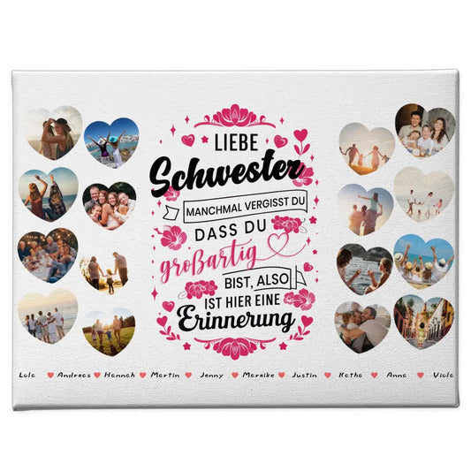 Geburtstags Leinwand personalisiert Keine Sorge Schwester Geburtstag 1