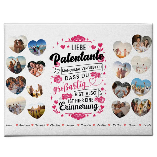 Leinwand Geschenk personalisiert Keine Sorge Patentante Geburtstag 1