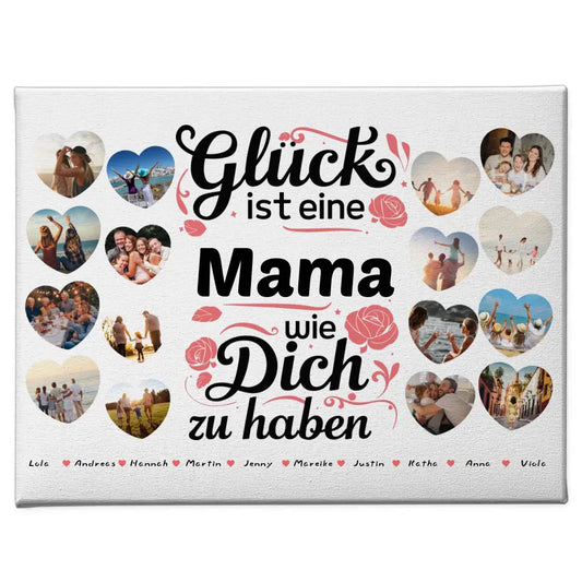 Geschenk Leinwand individuell Glück ist eine Mama wie du Geburtstag 1