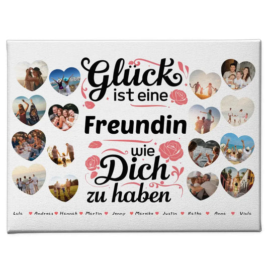 Leinwand Geschenk Glück ist eine Freundin wie du Geburtstag 1