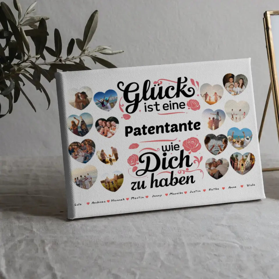 Leinwand personalisiert Glück ist eine Patentante wie du Geburtstag