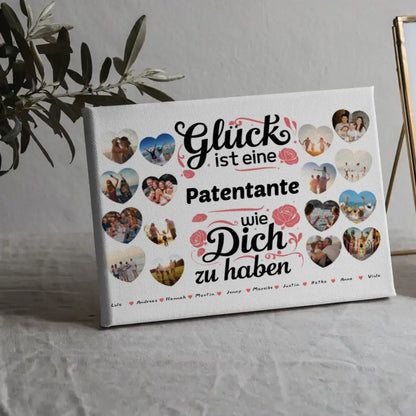 Leinwand personalisiert Glück ist eine Patentante wie du Geburtstag