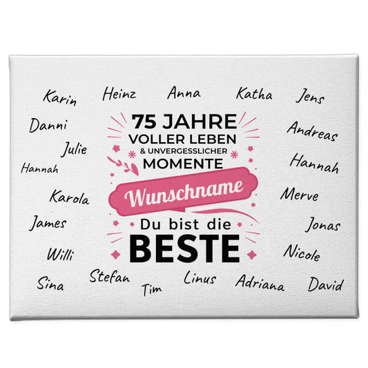 Geburtstags Leinwand personalisiert 75 Geburtstag Jahre voller Leben mit Namen 1