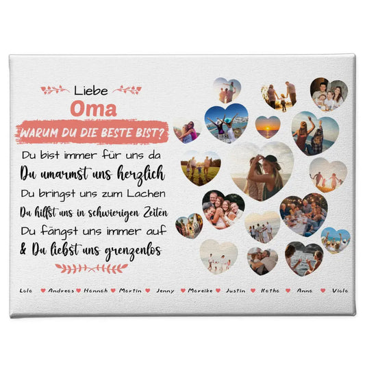 Eigenes Design Leinwand Oma Geburtstag Warum du die beste bist 1
