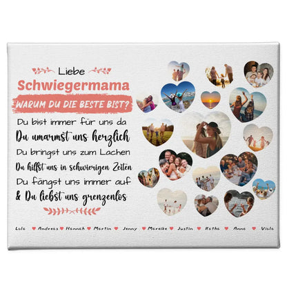 Personalisierte Leinwand Schwiegermama Geburtstag Warum du die beste bist