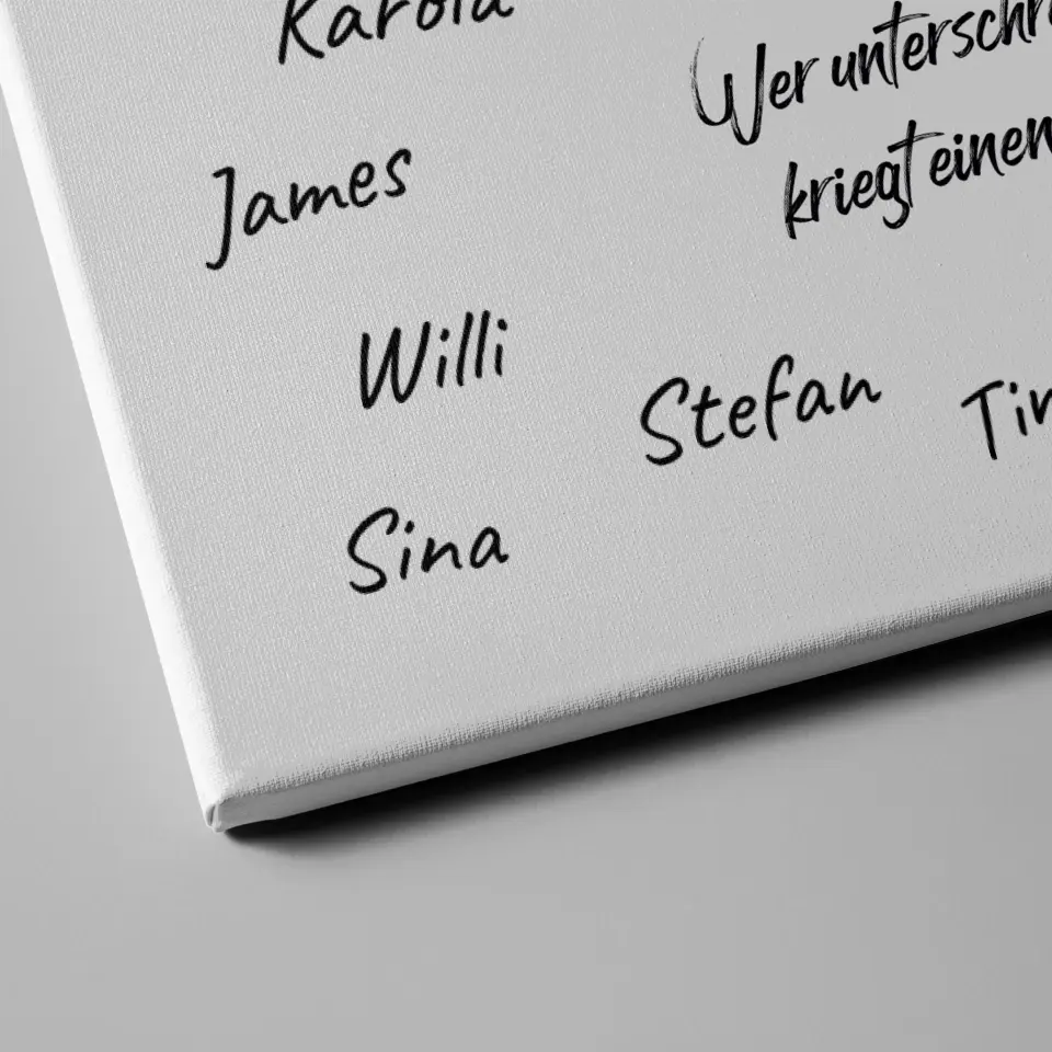 Geschenk Leinwand individuell Gästebuch 40 Geburtstag mit Unterschriften 4