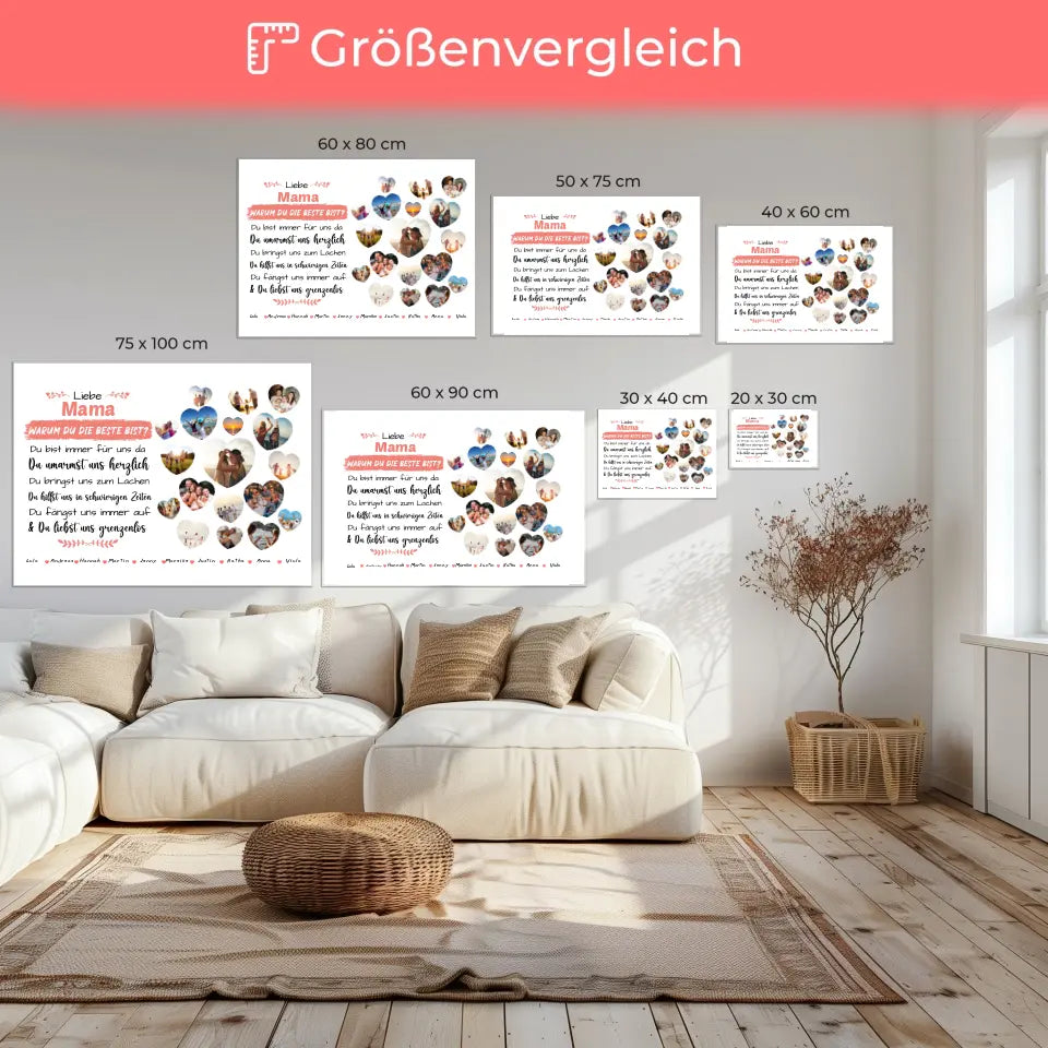 Geschenk Leinwand individuell Mama Geburtstag Warum du die beste bist