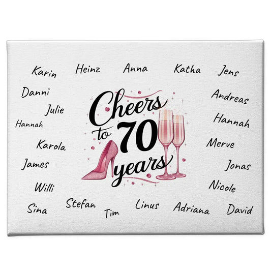 Leinwand Geschenk Gästebuch 70 Geburtstag mit Unterschriften 1