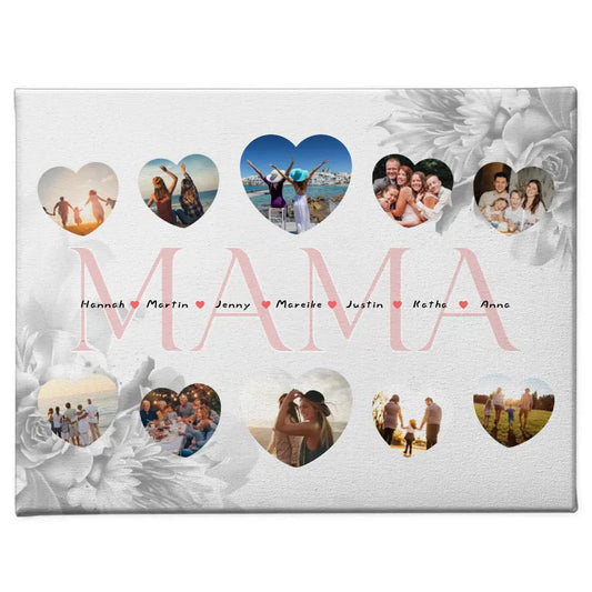 Leinwand Geschenk Mama Geschenk Liebe mit Namen und Fotos 1