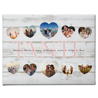 Eigenes Design Leinwand Tante Geschenk Liebe mit Namen und Fotos