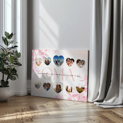 Leinwand Geschenk personalisiert Oma Geschenk Liebe mit Namen und Fotos