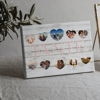 Eigenes Design Leinwand Tante Geschenk Liebe mit Namen und Fotos