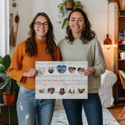 Leinwand personalisiert Stiefmama Geschenk Liebe mit Namen und Fotos