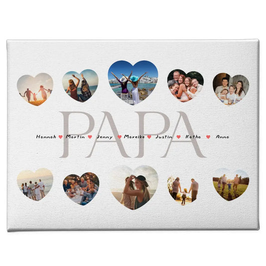 Leinwand Geschenk personalisiert Papa Geschenk Liebe mit Namen und Fotos