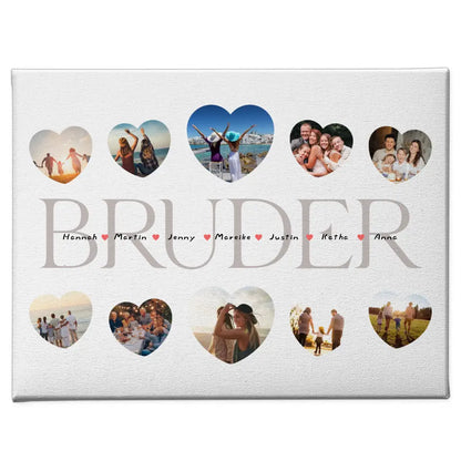 Eigenes Design Leinwand Bruder Geschenk Liebe mit Namen und Fotos