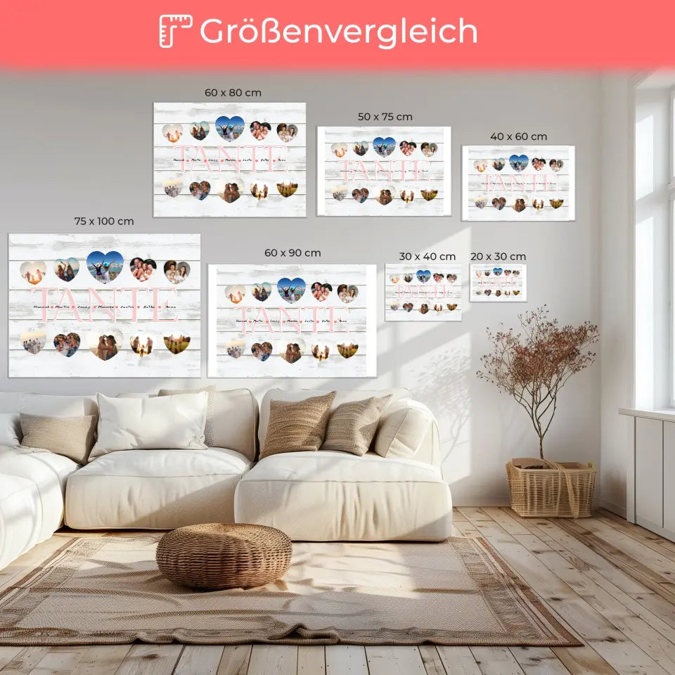 Eigenes Design Leinwand Tante Geschenk Liebe mit Namen und Fotos