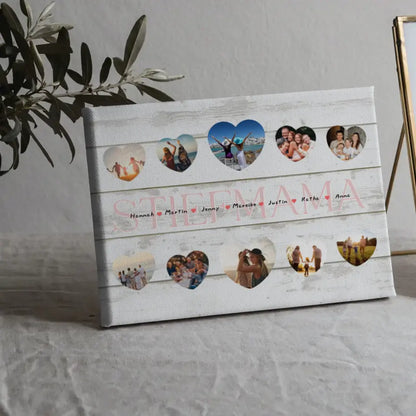 Leinwand personalisiert Stiefmama Geschenk Liebe mit Namen und Fotos