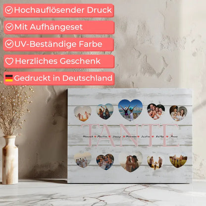 Eigenes Design Leinwand Tante Geschenk Liebe mit Namen und Fotos