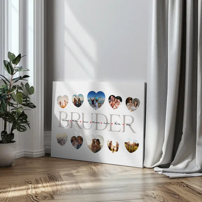 Eigenes Design Leinwand Bruder Geschenk Liebe mit Namen und Fotos