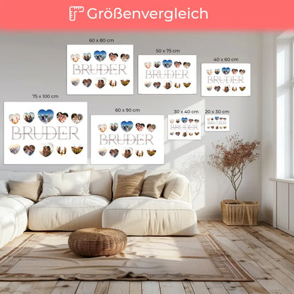 Eigenes Design Leinwand Bruder Geschenk Liebe mit Namen und Fotos