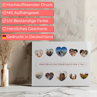 Geburtstag Leinwand personalisiert Lästerschwester Geschenk Liebe mit Namen und Fotos