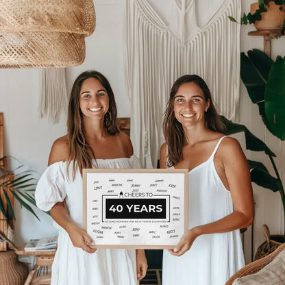Individuelles Poster Cheers To 40 Geburtstag Für Unterschriften