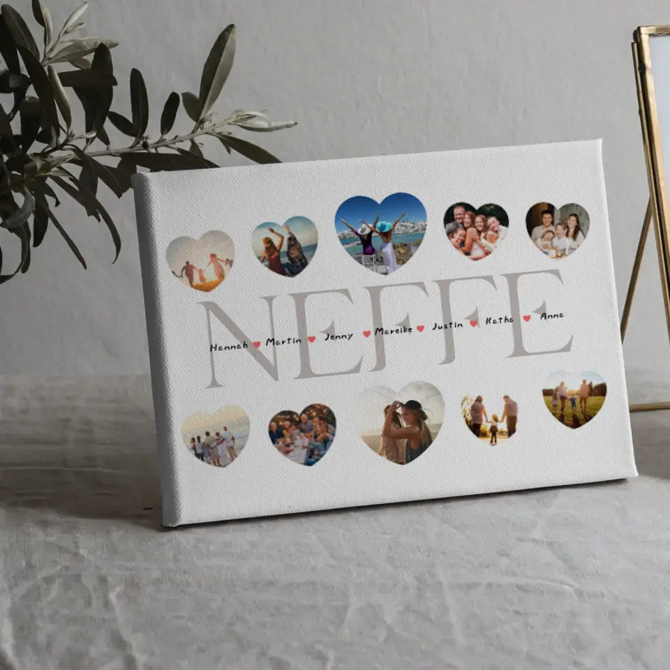 Leinwand als Geschenkidee Neffe Geschenk Liebe mit Namen und Fotos